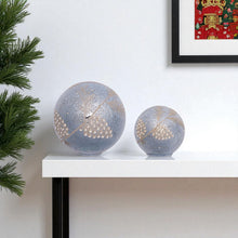 Load image into Gallery viewer, Pinecone Tabletop Sculpture With LED (Set of 2) - Blue / Gray
