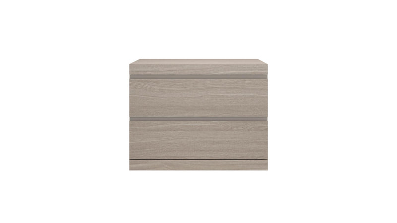 Wood Two Drawer Nightstand (719564) - Beige