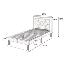 Load image into Gallery viewer, Glamours Style Bed With Diamond Tufted Padded Headboard
