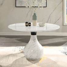 Load image into Gallery viewer, Koen - Round Dining Table, Engineering Marble Top - White &amp; Black
