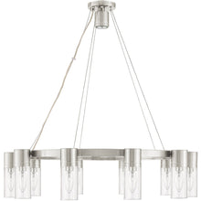 Load image into Gallery viewer, Ten Light Metal Dimmable Chandelier With Shades - Nickel / Clear
