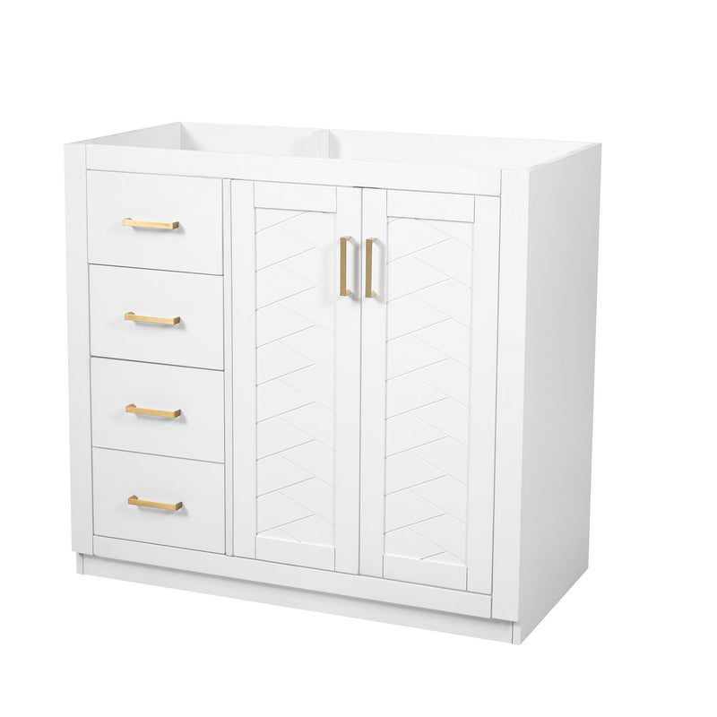 Retro Style Bathroom Vanity, 3 Drawers & Soft Closing Doors