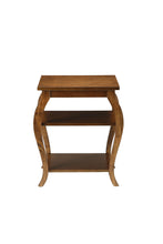 Load image into Gallery viewer, Wood Bow Leg Square End Table With Two Shelves - Brown
