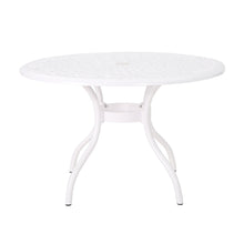 Load image into Gallery viewer, Tranquilius - Outdoor Round Dining Table With Lattice Tabletop, Umbrella Hole And Curved Legs
