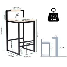 Load image into Gallery viewer, Elegant Bar Stool Set With Backrest And Footrest, Counter Height (Set of 2)
