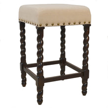 Load image into Gallery viewer, Backless Counter Height Bar Chair With Footrest 24" - Cream and Espresso
