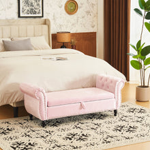 Load image into Gallery viewer, Luxurious Velvet Multifunctional Storage Ottoman Bench With Pillow
