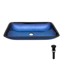 Load image into Gallery viewer, Gradient Tempered Glass Vessel Sink With Pop-Up Drain
