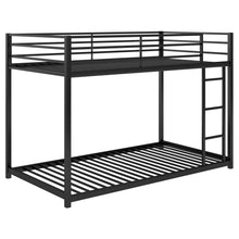 Load image into Gallery viewer, Twin over Twin Metal Bunk Bed, Low Bunk Bed with Ladder, Black(OLD SKU:WF282465AAB)
