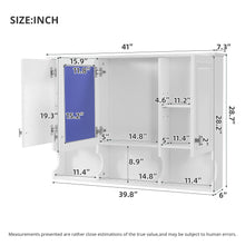 Load image into Gallery viewer, Modern Wall Mounted Mirror Medicine Cabinet With Open Shelves, Adjustable Interior, Storage Over Toilet
