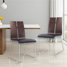 Load image into Gallery viewer, Faux Leather Dining Side Chairs (Set of 2) - Brown / Black
