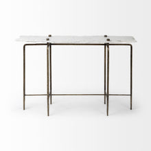 Load image into Gallery viewer, Genuine Marble Console Table - White And Brown
