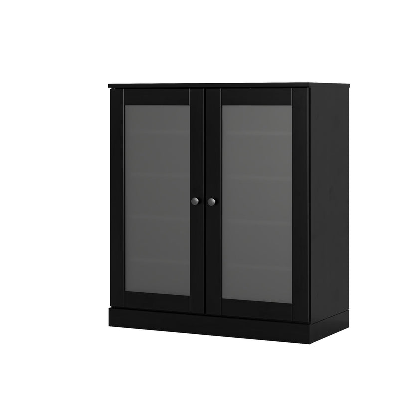 Twenty Pair Solid Woodshoe Storage Cabinet (752376) - Black