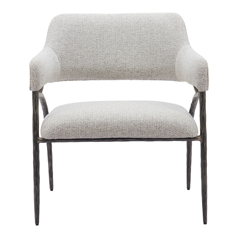 28" Fabric Arm Chair - Gray And Black