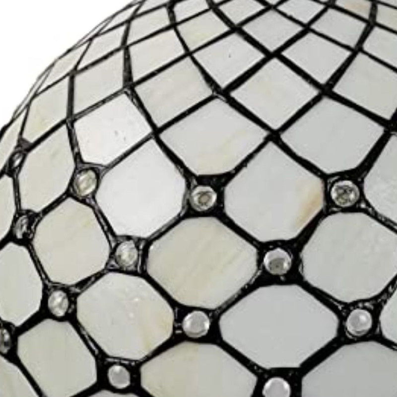 8" Unique Statement Glass Dimmable Chandelier With Shades - Black / White