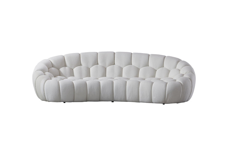 Fabric Curved Sofa - White
