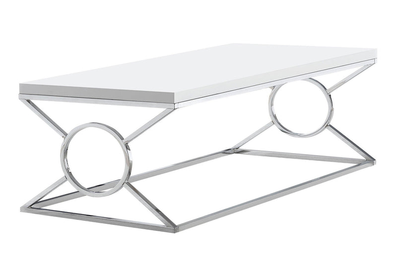 Iron Coffee Table - White And Silver
