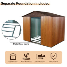Load image into Gallery viewer, Outdoor Metal Storage Shed With Floor Base
