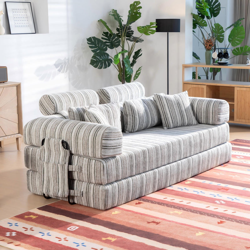 Convertible Sleeper Sofa Bed With High Density Compressed Sponge, Upholstered Couch For Living Room
