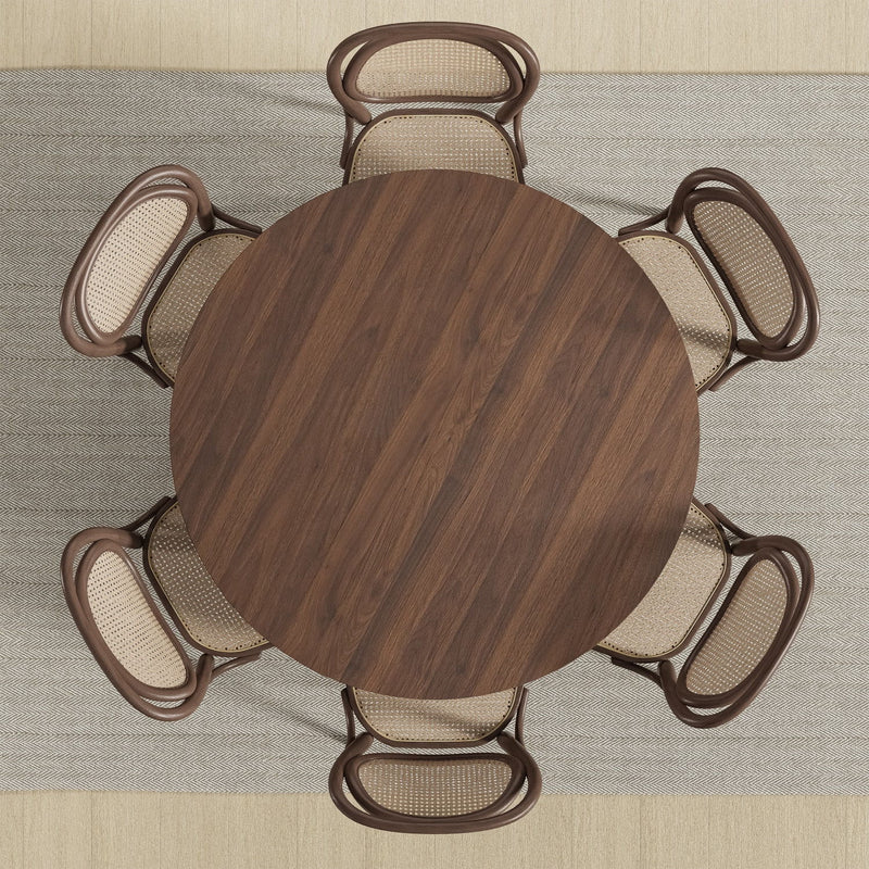 Wood Rounded Bar Table (712257) - Walnut