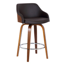 Load image into Gallery viewer, Swivel Low Back Counter Height Bar Chair - Brown
