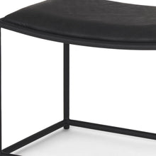 Load image into Gallery viewer, Metal Genuine Leather Footstool - Black
