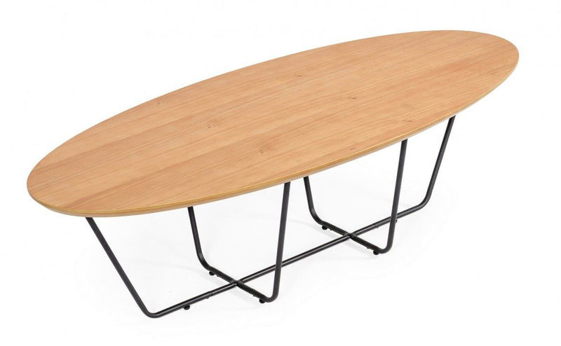 Industrial Large Powder Metal Coffee Table - Oak And Black