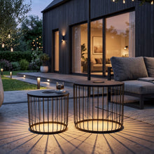 Load image into Gallery viewer, Solar Powered Nesting Side Table Set - Black
