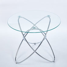 Load image into Gallery viewer, Metal Leg Dining Table With Tempered Glass Top
