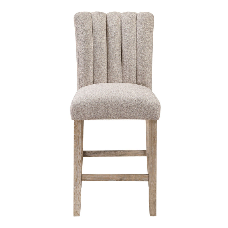 Solid Wood And Manufactured Wood Fabric Bar Height Bar Chairs (Set of 2) - Beige