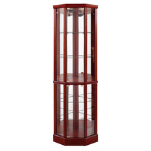 Load image into Gallery viewer, 6 Shelf Lighted Corner Curio Cabinet With Adjustable Tempered Glass Shelves And Mirror Back (E26 Light Bulb Not Included)
