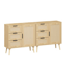 Load image into Gallery viewer, Dresser With Drawers And Adjustable Shelf - Antique Natural / Rattan
