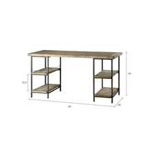 Load image into Gallery viewer, Industrial Style Metal Frame Accent Desk With Side Shelving - Gray
