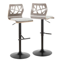 Load image into Gallery viewer, Folia - Mid Century Modern Adjustable Barstool With Swivel &amp; Rounded T Footrest (Set of 2)
