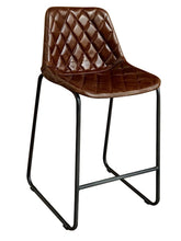 Load image into Gallery viewer, Leather Counter Height Bar Chair With Footrest 38" - Brown and Black
