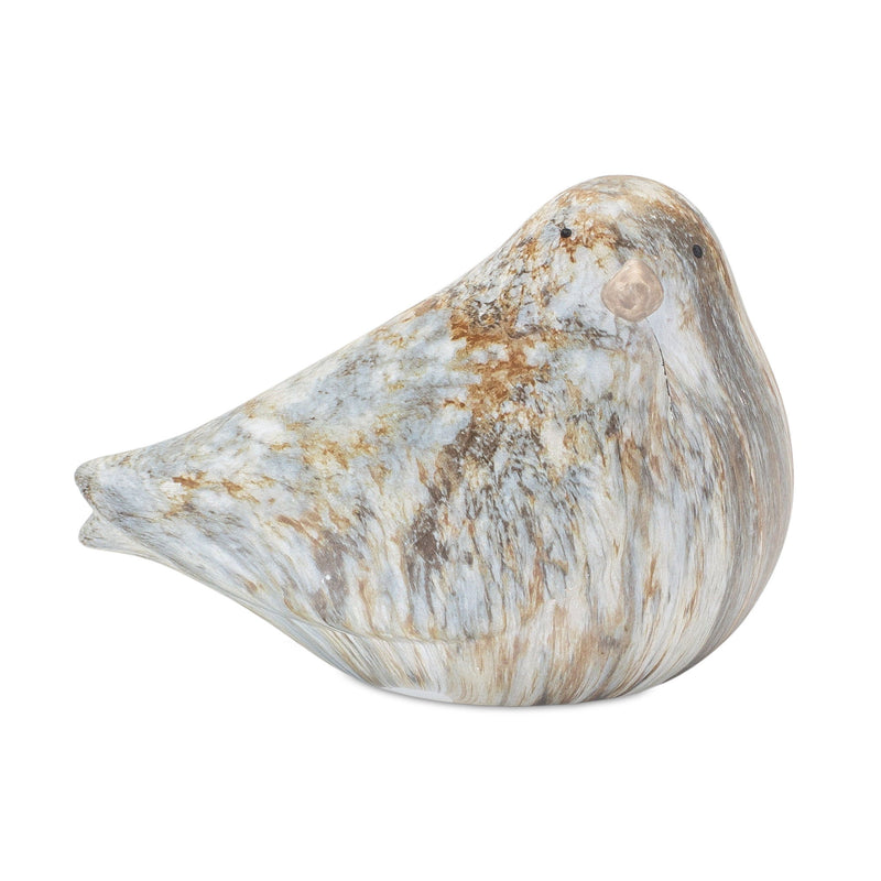 Faux Marble Bird Figurines (Set of 2) - Brown / Blue / Green