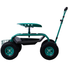 Load image into Gallery viewer, Rolling Garden Scooter Cart Seat With Wheels, 360 Swivel Seat, Tool Tray

