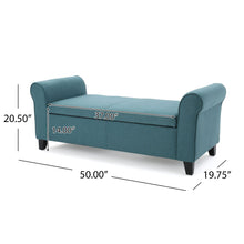 Load image into Gallery viewer, Hayes - Armed Storage Bench With Rolled Arms And Button Tufting
