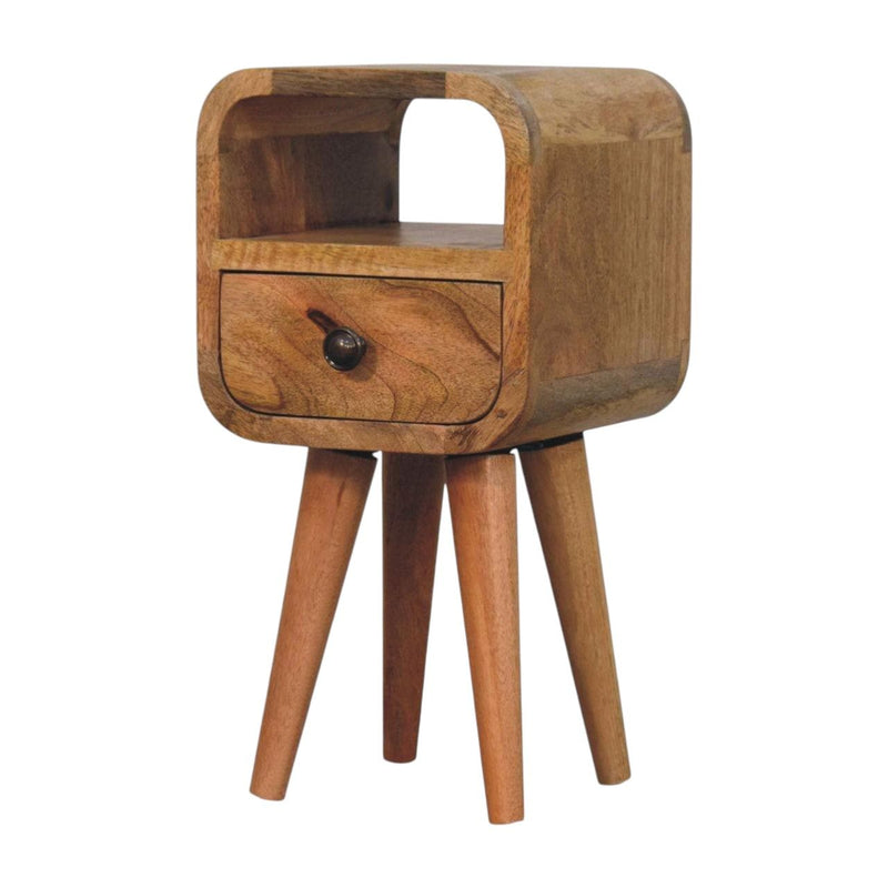 Solid Wood Square One Drawer Nightstand - Oak