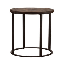 Load image into Gallery viewer, Solid Wood Iron Round End Table - Natural
