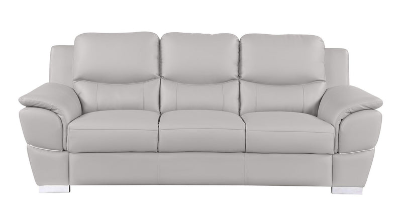 Top Grain Leather Solid Wood Sofa (720443) - Light Gray