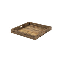 Load image into Gallery viewer, 24" Square Reclaimed Wood Tray With Handles - Brown
