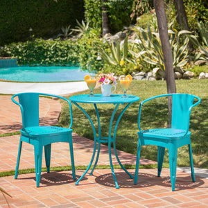 Lourdes - 3 Piece Metal Set - Teal