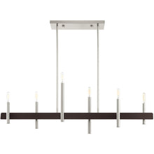Load image into Gallery viewer, 24'' Six Light Dimmable Chandelier With Shades - Nickel
