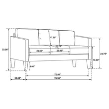 Load image into Gallery viewer, Weld 3 Piece Upholstered Track Arm Sofa Set - Black
