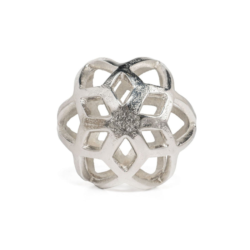 Geo Orb Tabletop Sculpture - Silver