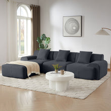 Load image into Gallery viewer, L Shaped Modular Sectional Sofa Corduroy And Movable Ottoman
