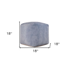 Load image into Gallery viewer, Chenille Cube Pouf Ottoman - Blue
