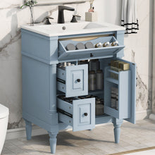 Load image into Gallery viewer, Freestanding Bathroom Vanity With Sink, Adjustable Shelf &amp; Flip Drawer
