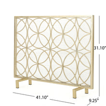 Load image into Gallery viewer, Thayer - Single Panel Iron Fireplace Screen With Geometric Design

